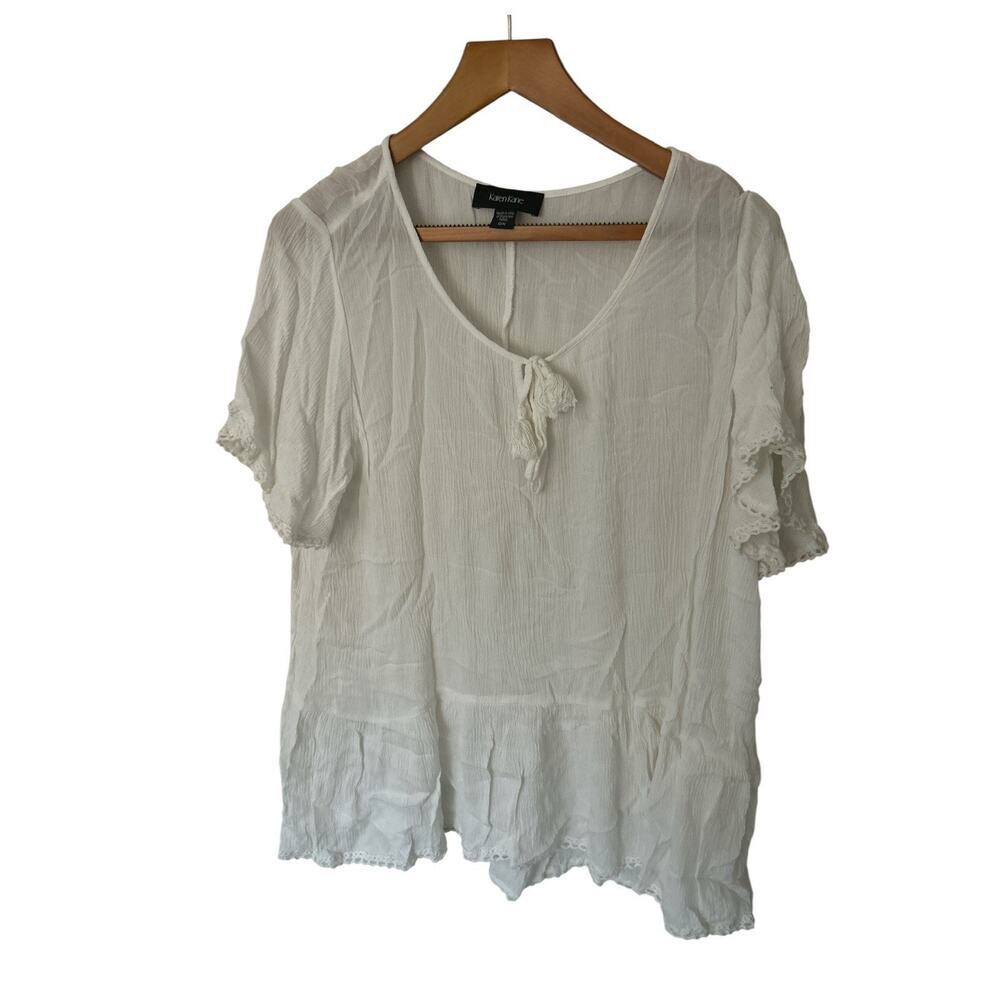 Karen Kane Peasant Top White Size Ox